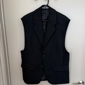 Zara Elegant Black Blazer Vest